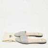 Grey Satin Logo Embroidered Flat Slides thumbnail 1