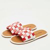 Multicolor Woven Leather Flat Slides thumbnail 1