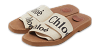 Off White Canvas Logo Ribbon Woody Flat Slide Sandals thumbnail 0