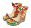 Multicolour Suede Studded Cataclou Platform Wedge Sandals thumbnail 0