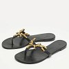 GIU Black leather Rock Thong Flat Sandals Size 39 thumbnail 8
