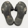 Black Leather Logo Flat Slides thumbnail 4