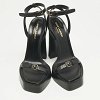 Black Leather Platz Platform Ankle Strap Sandals thumbnail 1