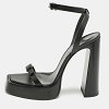 Black Leather Platz Platform Ankle Strap Sandals thumbnail 8