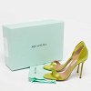 Aquazzura Green Satin Uptown D'orsay Sandals Size 38.5 thumbnail 4