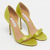 Aquazzura Green Satin Uptown D'orsay Sandals Size 38.5 thumbnail 7
