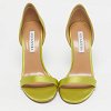 Aquazzura Green Satin Uptown D'orsay Sandals Size 38.5 thumbnail 8