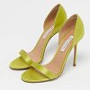 Aquazzura Green Satin Uptown D'orsay Sandals Size 38.5 thumbnail 9