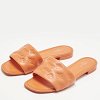 Orange Monogram Embossed Leather Revival Flat Slides thumbnail 8