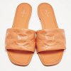 Orange Monogram Embossed Leather Revival Flat Slides thumbnail 9
