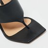 Black Leather Thong Slide Sandals thumbnail 5