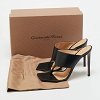 Black Leather Thong Slide Sandals thumbnail 8