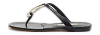 Black Leather Flat Thong Sandals thumbnail 0