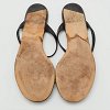 Black Leather Flat Thong Sandals thumbnail 2