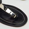 Black Leather Flat Thong Sandals thumbnail 3