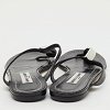 Black Leather Flat Thong Sandals thumbnail 5