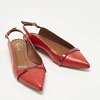 Red Leather Marion Luwolt Flat Slingback Sandals thumbnail 3