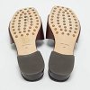 Burgundy Leather Miller Flat Slide thumbnail 2