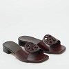 Burgundy Leather Miller Flat Slide thumbnail 3