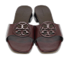 Burgundy Leather Miller Flat Slide thumbnail 0