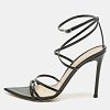 Black Patent Leather Kim Ankle Strap Sandals thumbnail 1