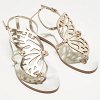 Gold Leather Butterfly Ankle Strap Slingback Flats thumbnail 2
