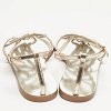 Gold Leather Butterfly Ankle Strap Slingback Flats thumbnail 3