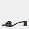 Black/Grey Velvet FF Slide Sandals thumbnail 8