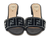 Black/Grey Velvet FF Slide Sandals thumbnail 0