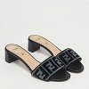 Black/Grey Velvet FF Slide Sandals thumbnail 3