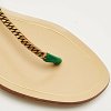 Two Tone Metal Chain and Suede Thong Slingbak Sandals thumbnail 2