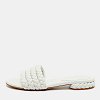 White Braided Leather Flat Slides thumbnail 1