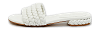 White Braided Leather Flat Slides thumbnail 0
