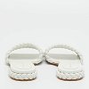 White Braided Leather Flat Slides thumbnail 4