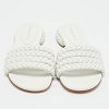 White Braided Leather Flat Slides thumbnail 9