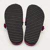 Pink/Black Ostrich Leg and Leather Flat Slides thumbnail 4