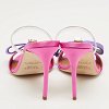 Pink/Purple Satin Emily Bow Slide Sandals thumbnail 6