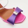 Pink/Purple Satin Emily Bow Slide Sandals thumbnail 8