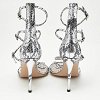 Ribbon Uptown Silver Snakeskin Embossed Leather Ankle Strap Sandals thumbnail 2