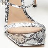 Ribbon Uptown Silver Snakeskin Embossed Leather Ankle Strap Sandals thumbnail 3