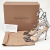 Ribbon Uptown Silver Snakeskin Embossed Leather Ankle Strap Sandals thumbnail 7