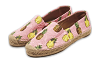 Pink/Yellow Pineapple Print Brocade Espadrilles Flats thumbnail 0