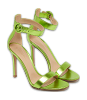 Metallic Green Leather Portofino Ankle Strap Sandals thumbnail 0