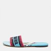 Multicolor Logo Embroidered Canvas Dway Flat Slides thumbnail 2