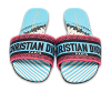Multicolor Logo Embroidered Canvas Dway Flat Slides thumbnail 0
