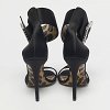 Black Satin Crystal Embellish Ankle Strap Sandals thumbnail 6