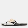 Black and White Jelly Camellia Thong Sandals thumbnail 2