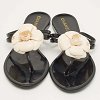 Black and White Jelly Camellia Thong Sandals thumbnail 8