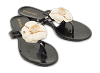 Black and White Jelly Camellia Thong Sandals thumbnail 0