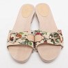 White Floral Print Canvas and Leather Icon Bit Wooden Clogs thumbnail 3